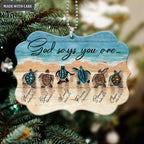 Printfamily M116 Sea Turtle God Says You Are Ornament