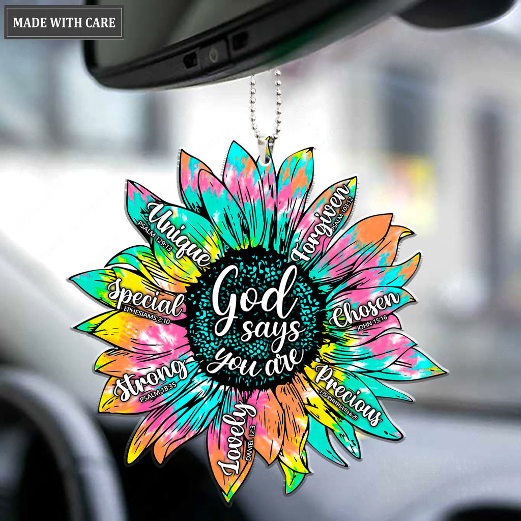Sunflower Hippe God Says You Are Ornament