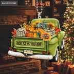 Printfamily M119 Pumpkin Truck God Says You Are Ornament