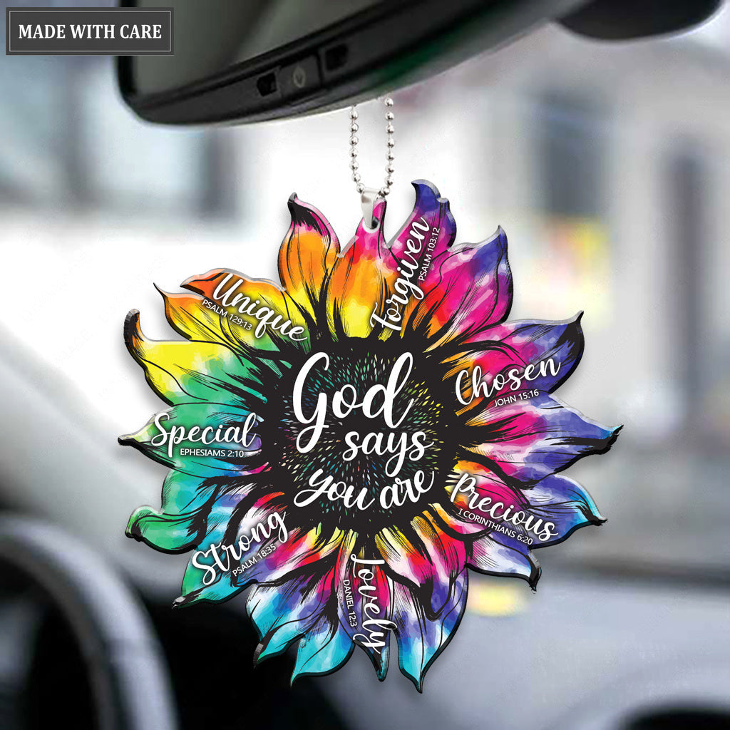 Sunflower Sublimation Hippe God Says You Are Ornament