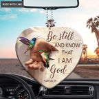 Be Still God's Hand and Hummingbird Ornament
