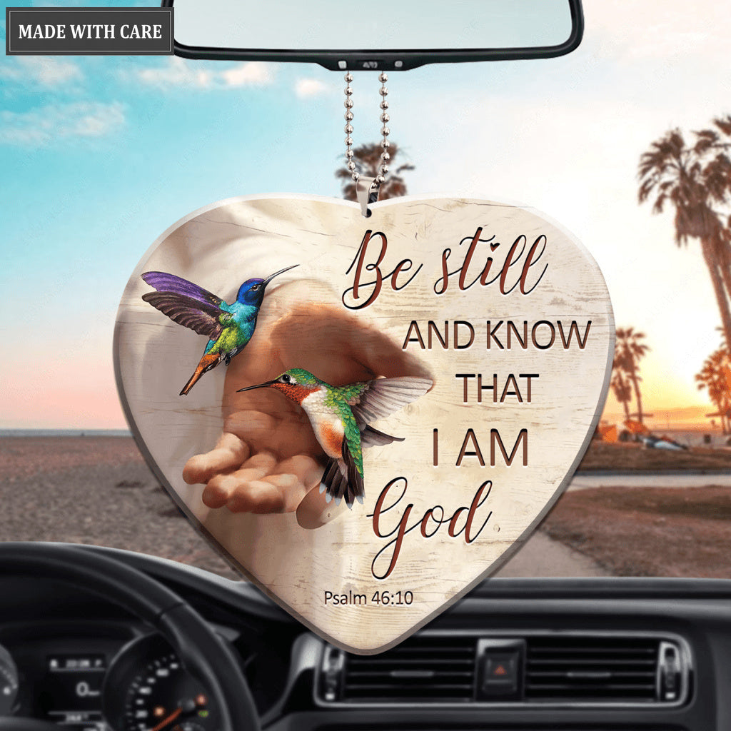 Be Still God's Hand and Hummingbird Ornament