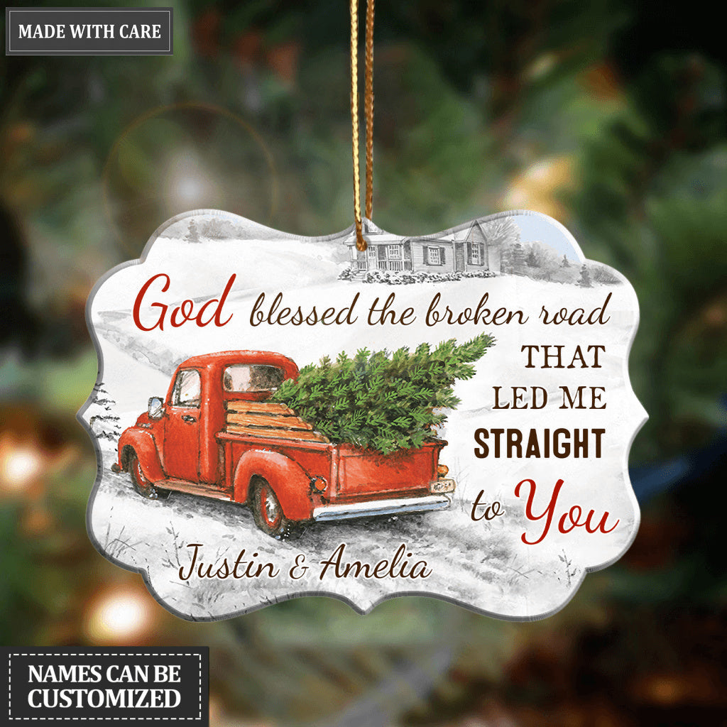 Personalized God Blessed Love Couple Christmas God Blessed Ornament