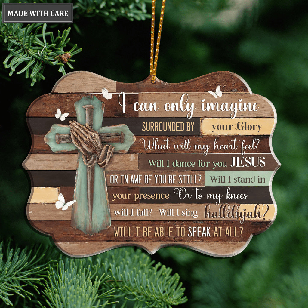 Pray Hand And Cross Surrounded By The Glory Ornament