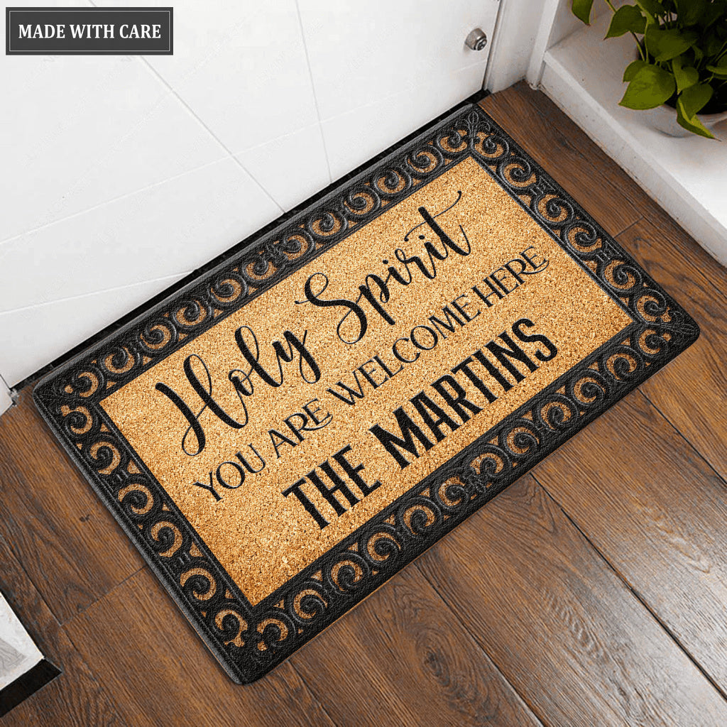 Christian Welcome Personalized Holy Spirit Door Mat