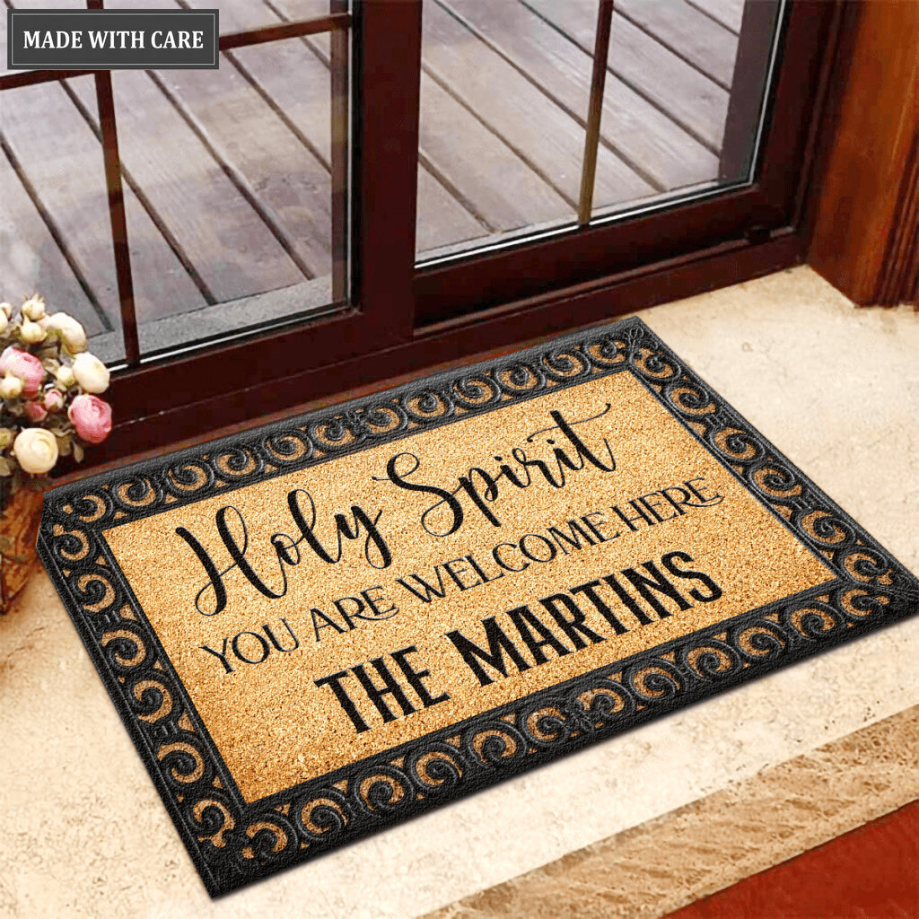 Christian Welcome Personalized Holy Spirit Door Mat