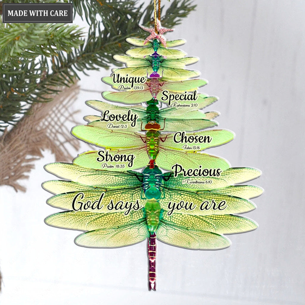 Dragonfly Christmas Tree God Says You Are Ornament