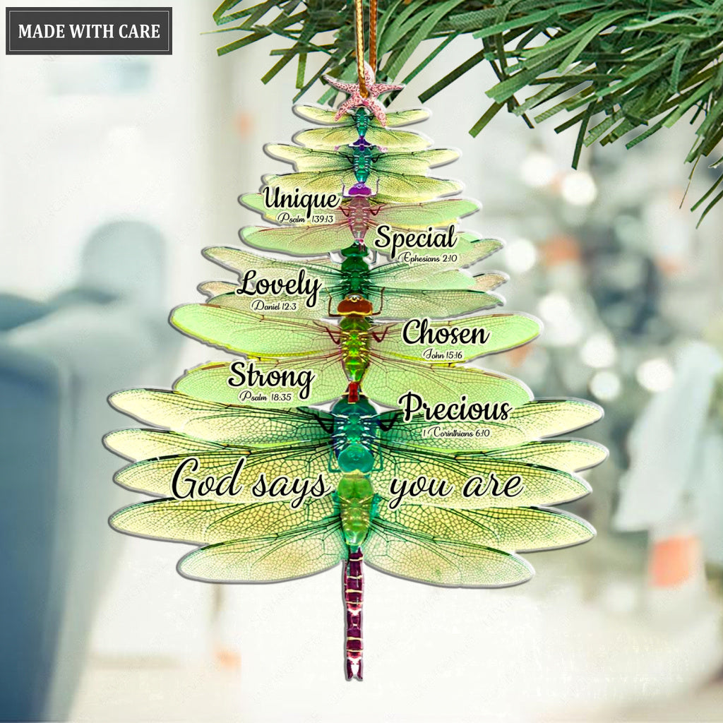 Dragonfly Christmas Tree God Says You Are Ornament