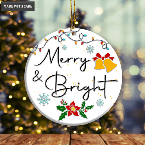 Christmas Light Bell Flower Merry And Bright Ornament
