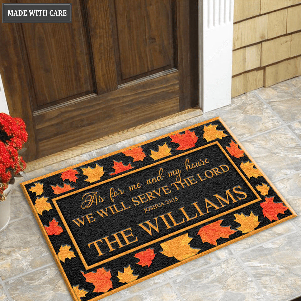 Fall for Jesus Serve The Lord Door Mat