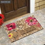 Flowers Pattern Serve The Lord Personalized Door Mat