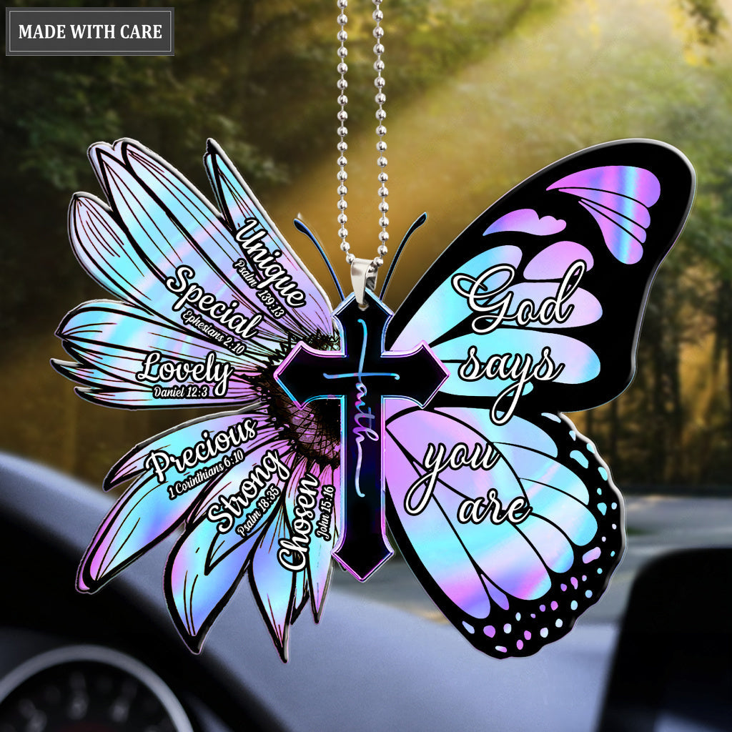 Hologram Flower Wings God Says You Are Ornament
