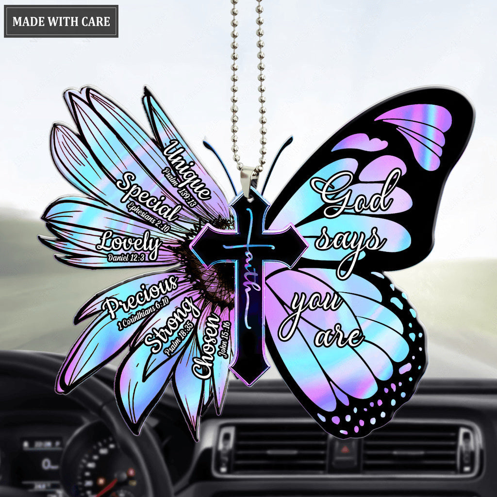 Hologram Flower Wings God Says You Are Ornament