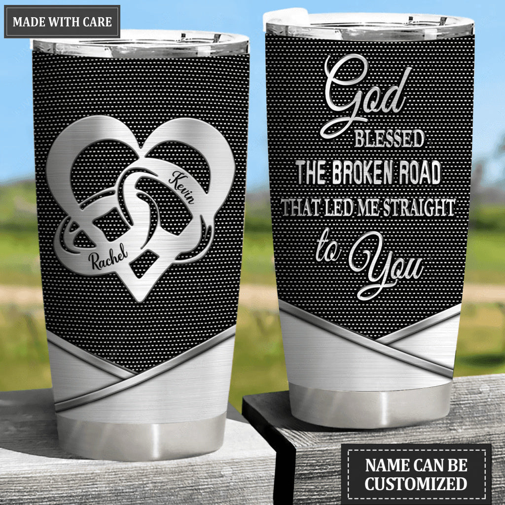 God Blessed Couple Rings Personalized Tumbler