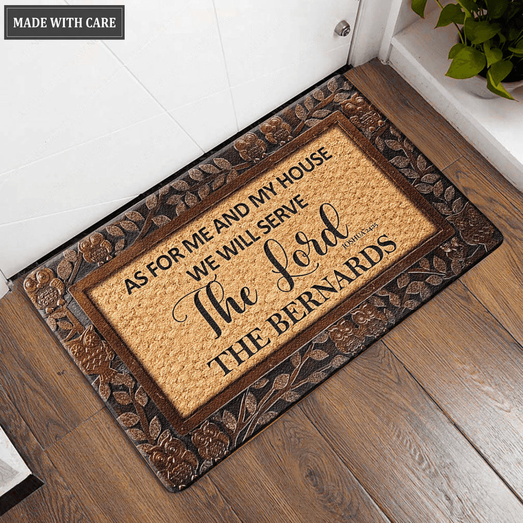 Owl Pattern Serve The Lord New Personalized Door Mat