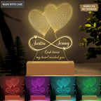 Heart Couple Infinity God Knew My Heart Needed You Personalized Acrylic Night Light