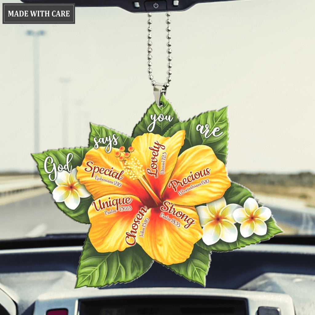 Single Yellow Hibiscus Flower God Says You Are Ornament