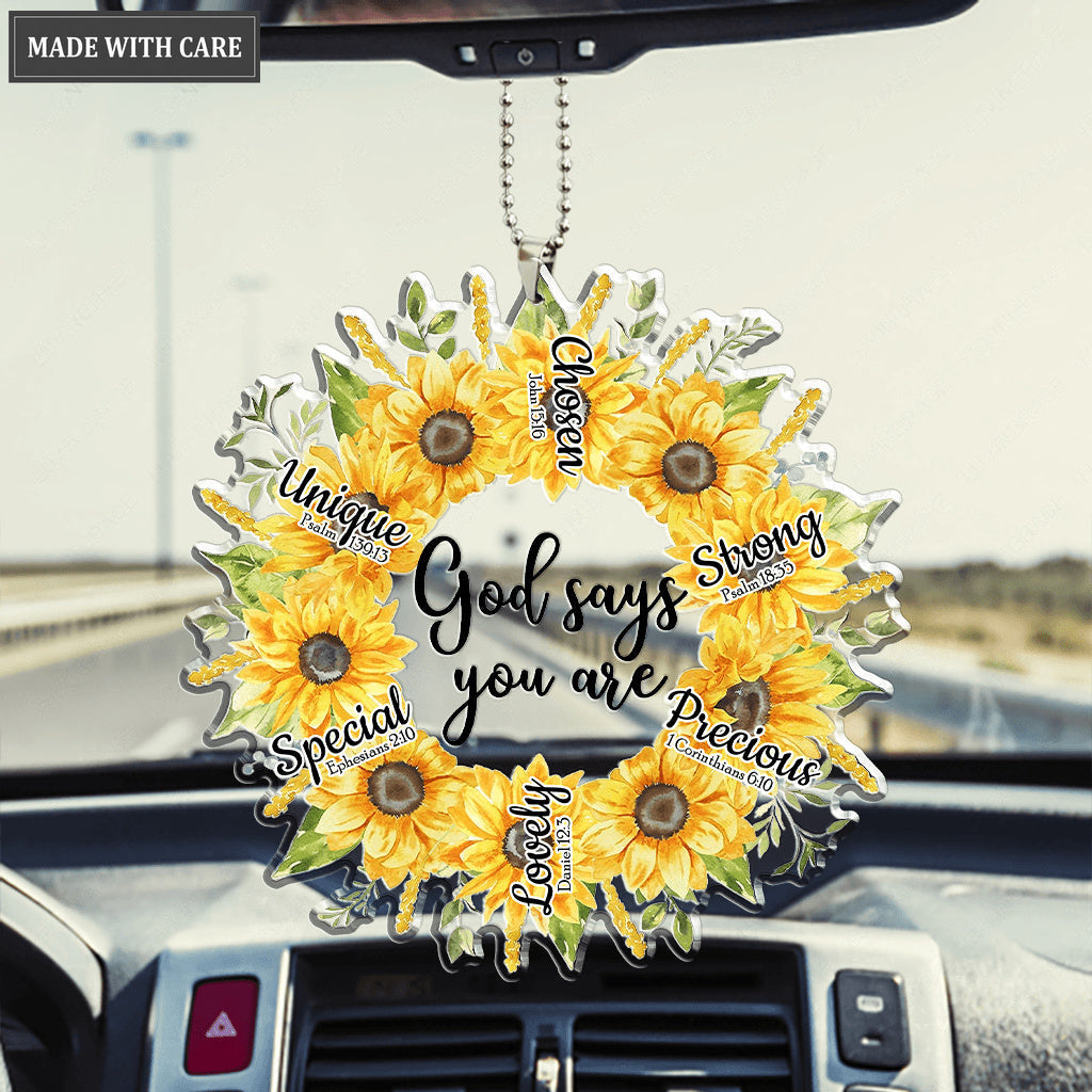Sunflower Wreath God Says You Are Ornament