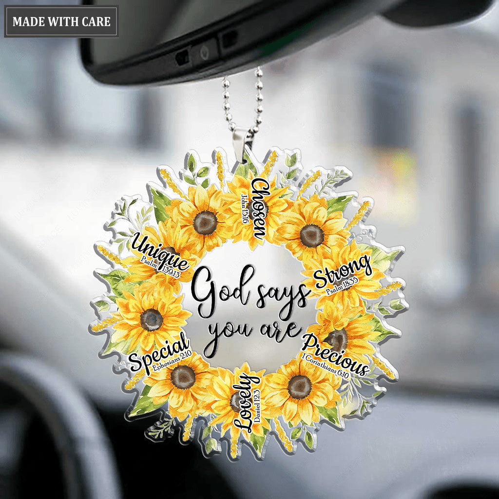 Sunflower Wreath God Says You Are Ornament