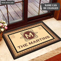 Luvingrace M11 Vintage Monogram Collection Family Name Personalized Doormat