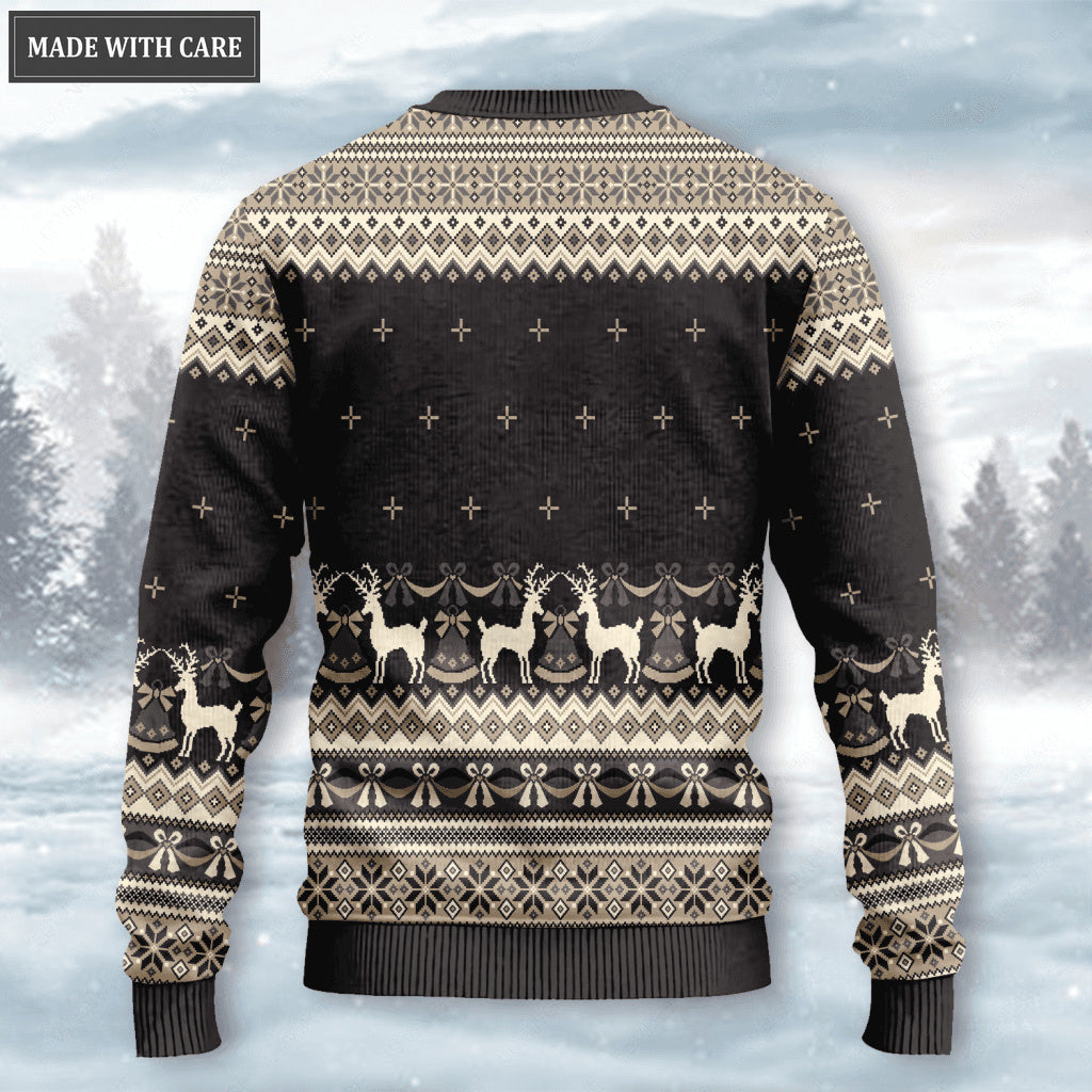 Vintage God Christ Light Wool Knitted Christmas Pattern Ugly Sweater