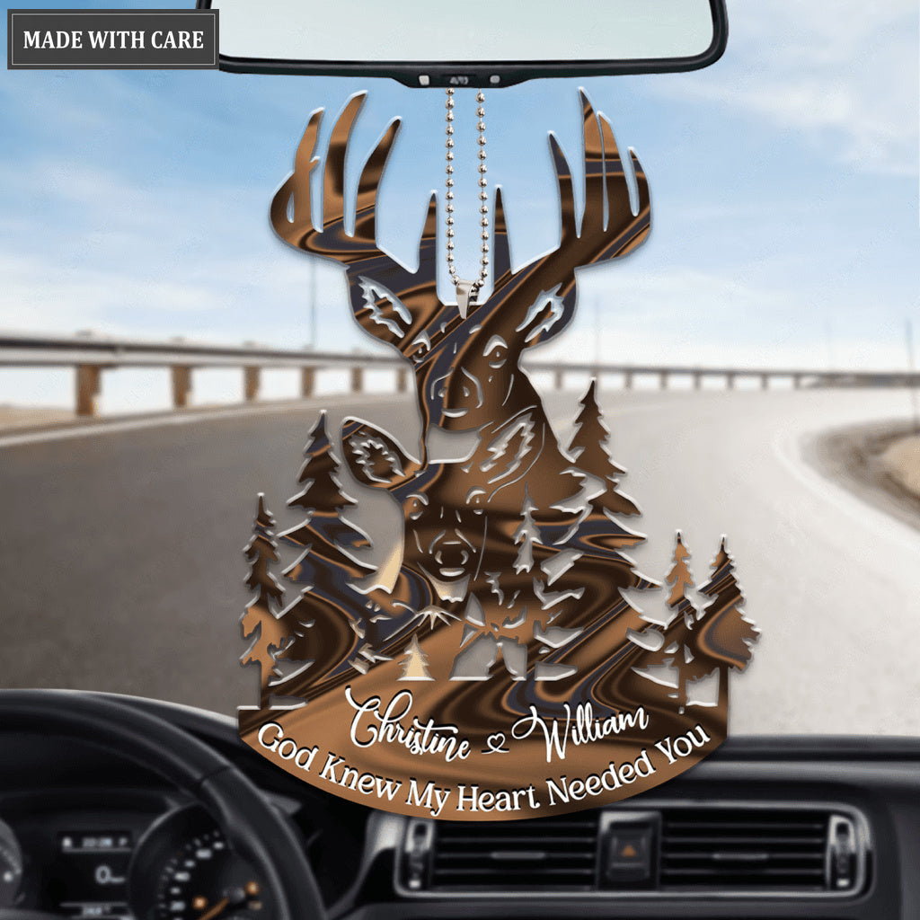 Buck And Doe God Knew My Heart Personalized Ornament