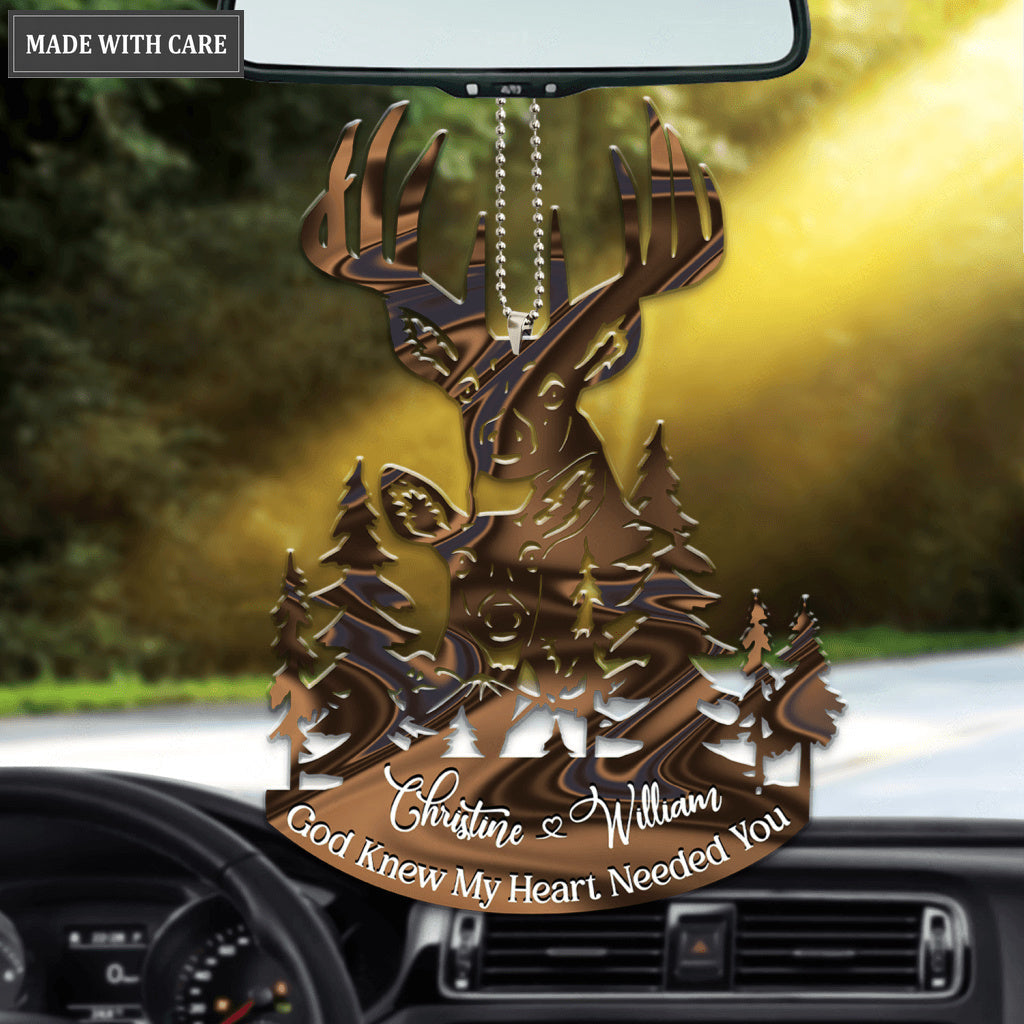Buck And Doe God Knew My Heart Personalized Ornament