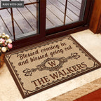 Personalized Blessed Coming In Doormat
