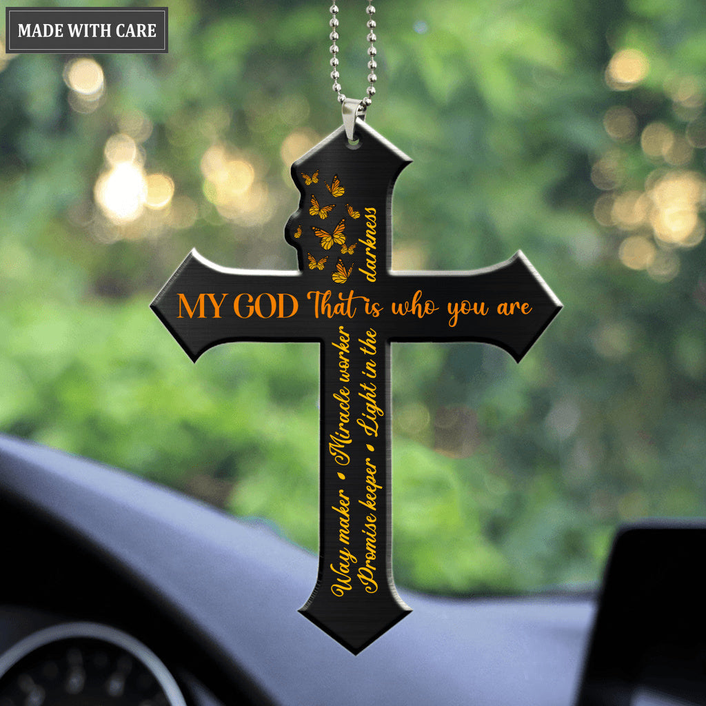Yellow Way Maker Cross Ornament