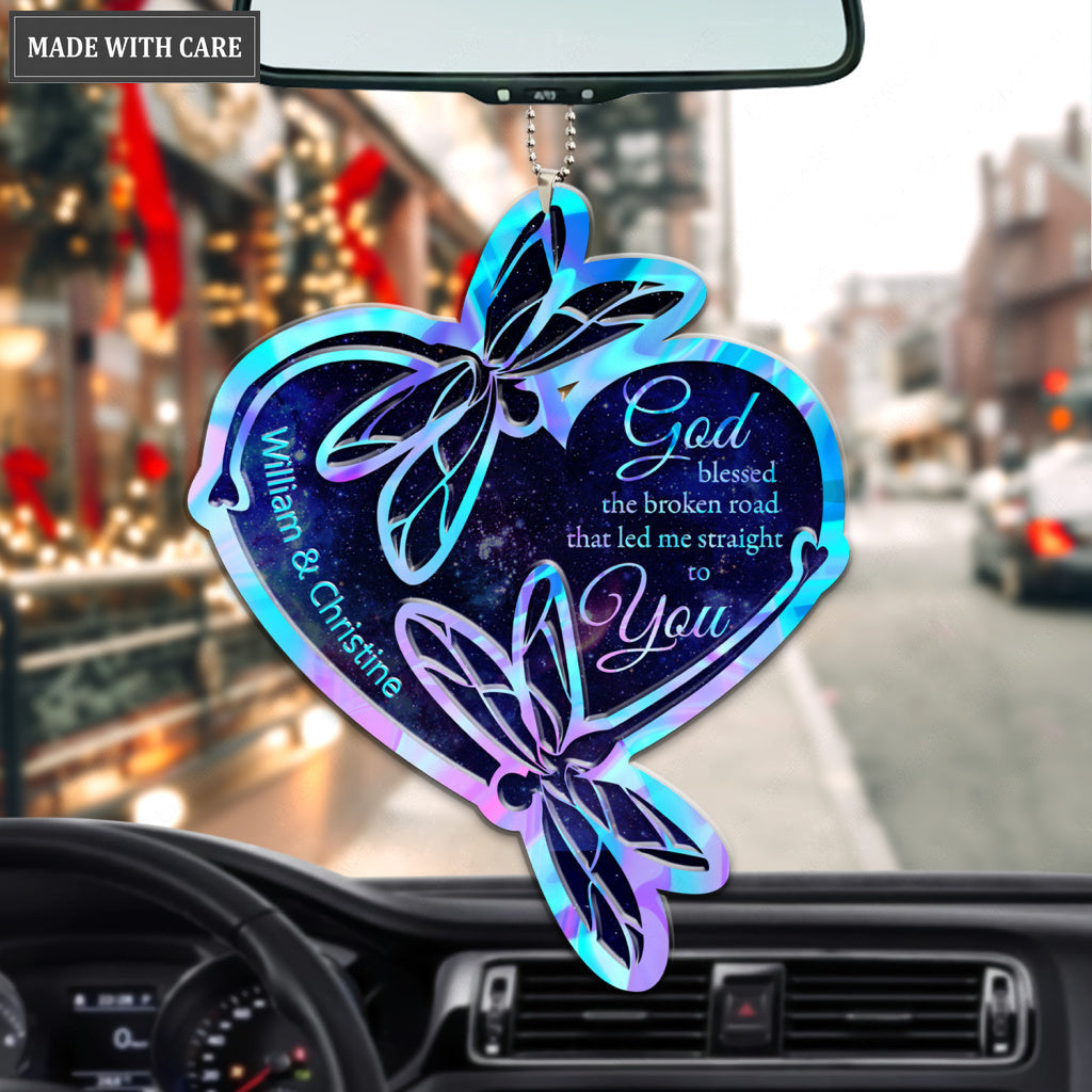 Hologram Dragonflies God Blessed Personalized Ornament
