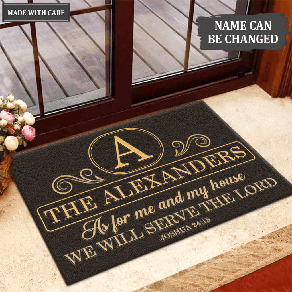 Luvingrace L197 Vintage Monogram Collection As For My House Personalized Doormat