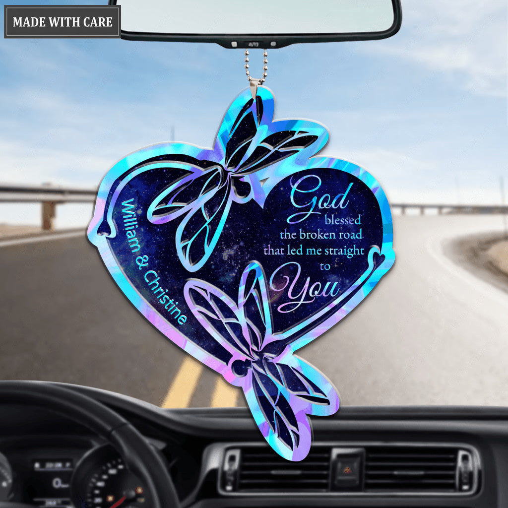 Hologram Dragonflies God Blessed Personalized Ornament