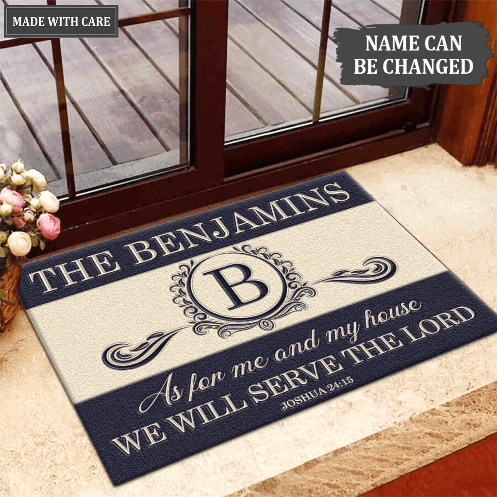 Luvingrace L198 Vintage Monogram Collection As For My House Personalized Doormat