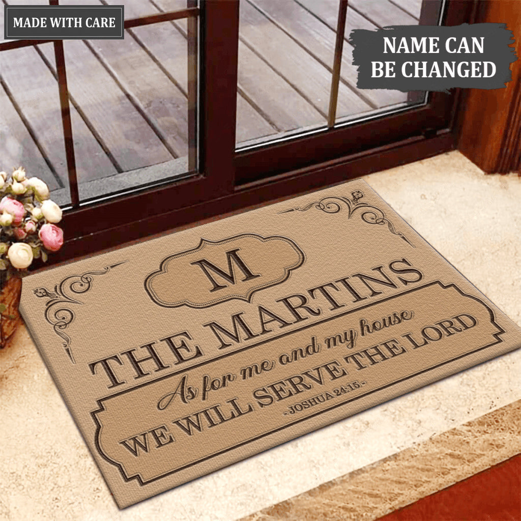 Luvingrace L199 Vintage Monogram Collection As For My House Personalized Doormat