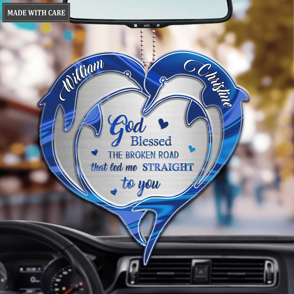 Hologram Lovely Dolphins God Blessed Personalized Ornament