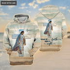 Jesus Christ Walk On Beach Walk By Faith Not By Sight Hoodie