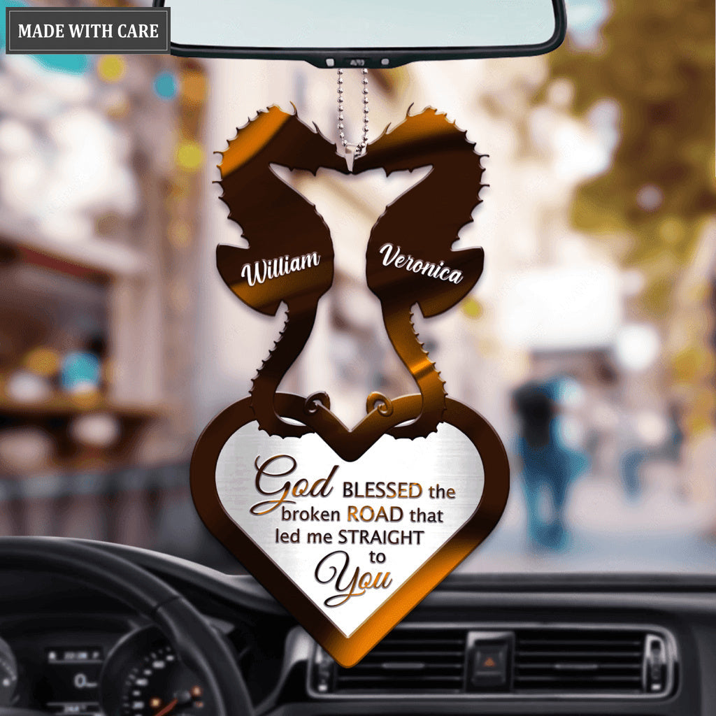 Seahorse Couple God Blessed Personalized Ornament