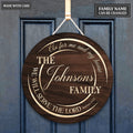 New Personalized Family Serve The Lord Circle Sign