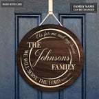 New Personalized Family Serve The Lord Circle Sign