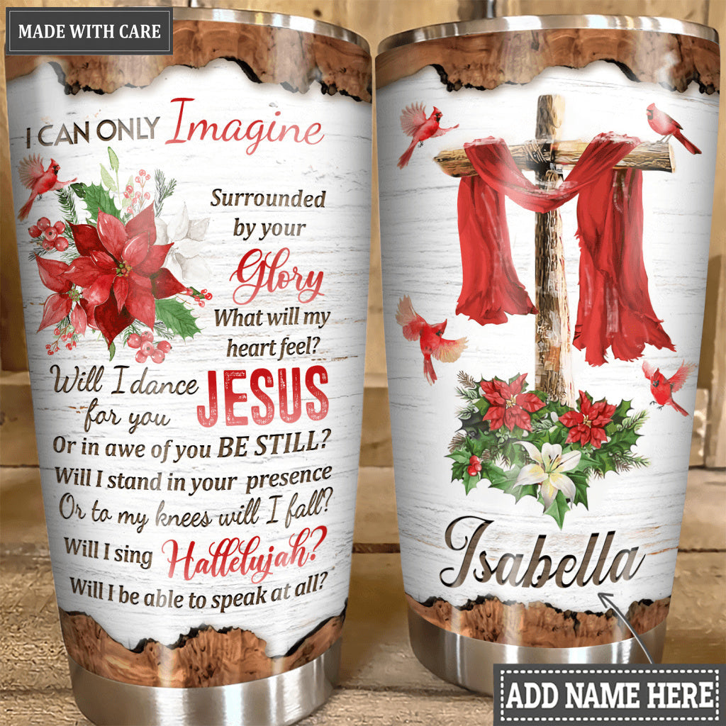 Cardinal And Cross By The Glory Personalized Tumbler