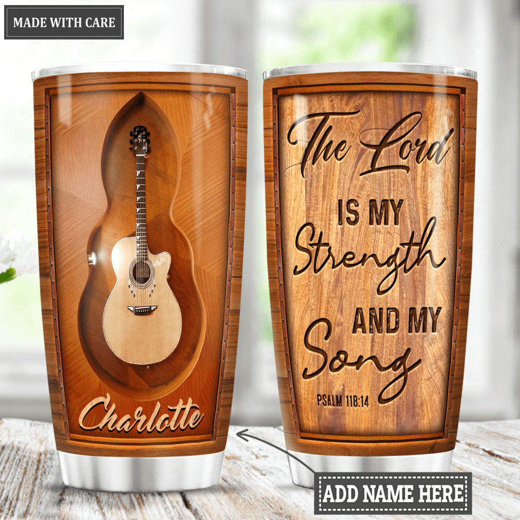Guitar The Lord Is My Strength Personalized Tumbler