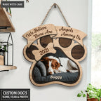 Personalized Dog Angels Among Us Memorial Customized Shape Wooden Sign