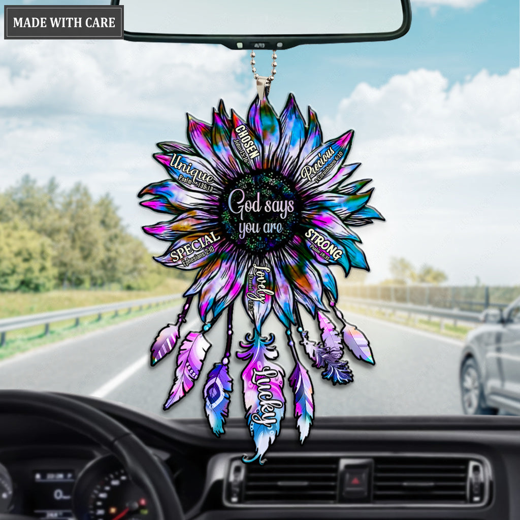 Personalized Sunflower Silhouette God Says You Are Ornament