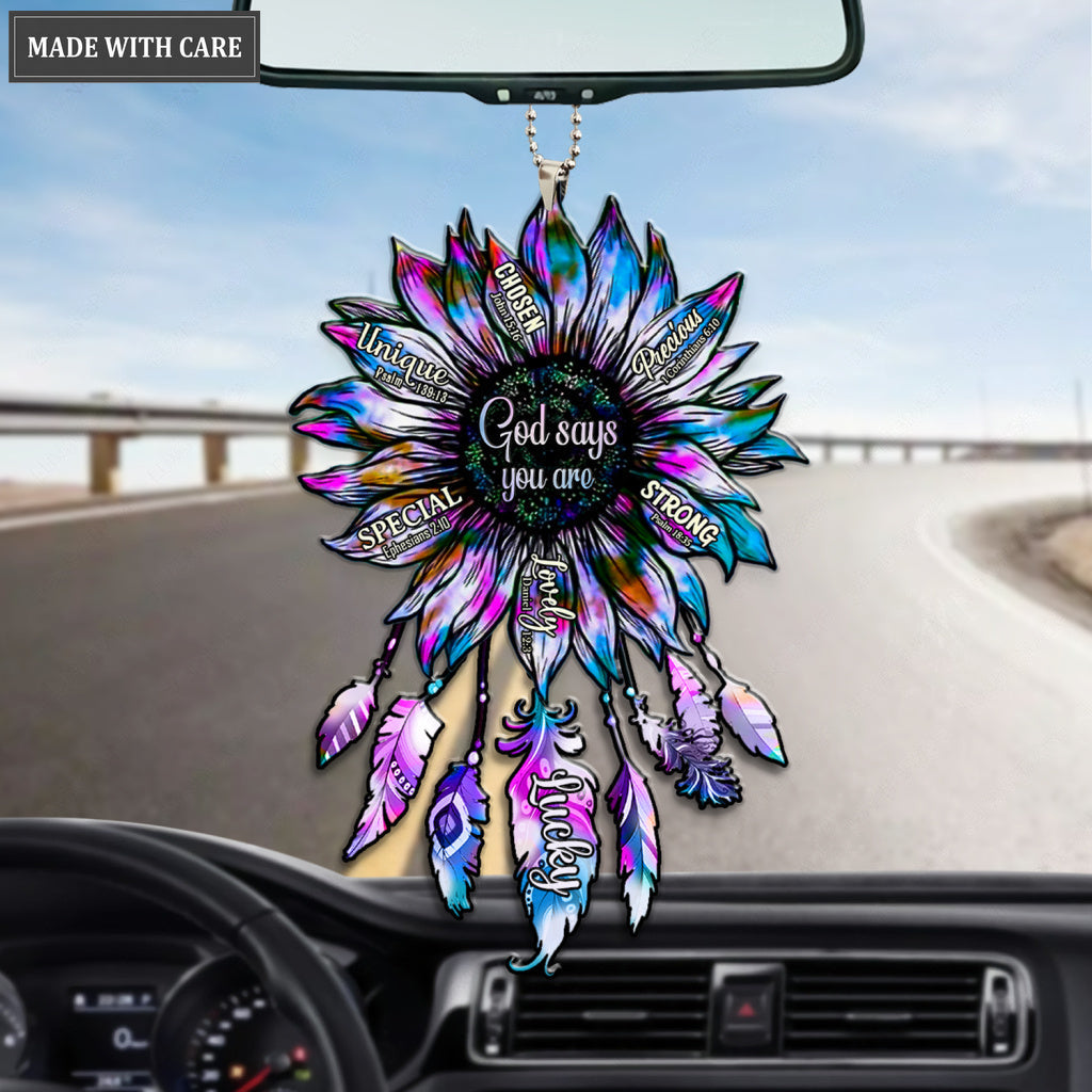 Personalized Sunflower Silhouette God Says You Are Ornament