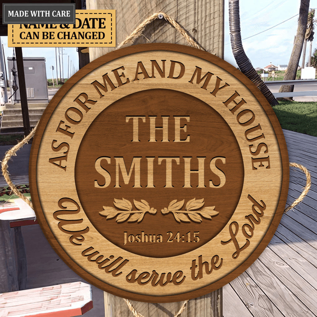 Personalized Serve The Lord Circle Sign