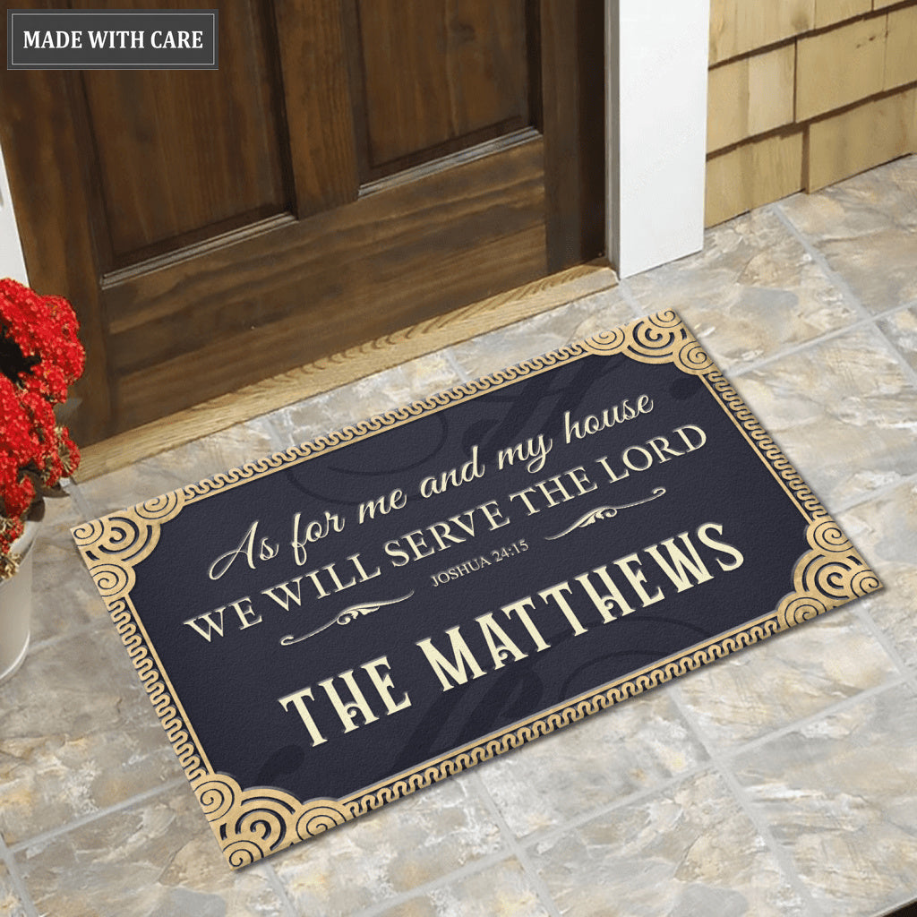 Decorative Entry Serve The Lord Personalized Doormat
