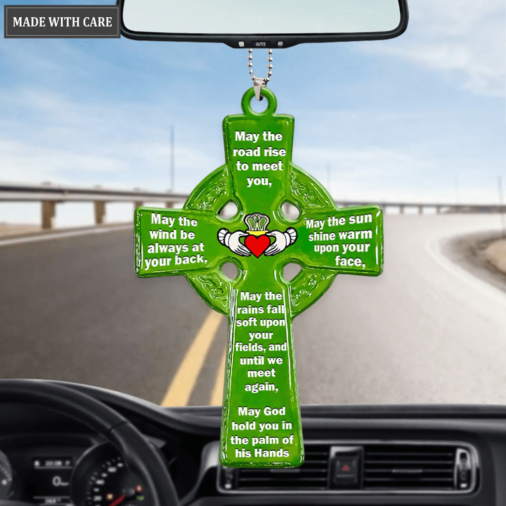 Green Irish Blessing Celtic Cross Ornament