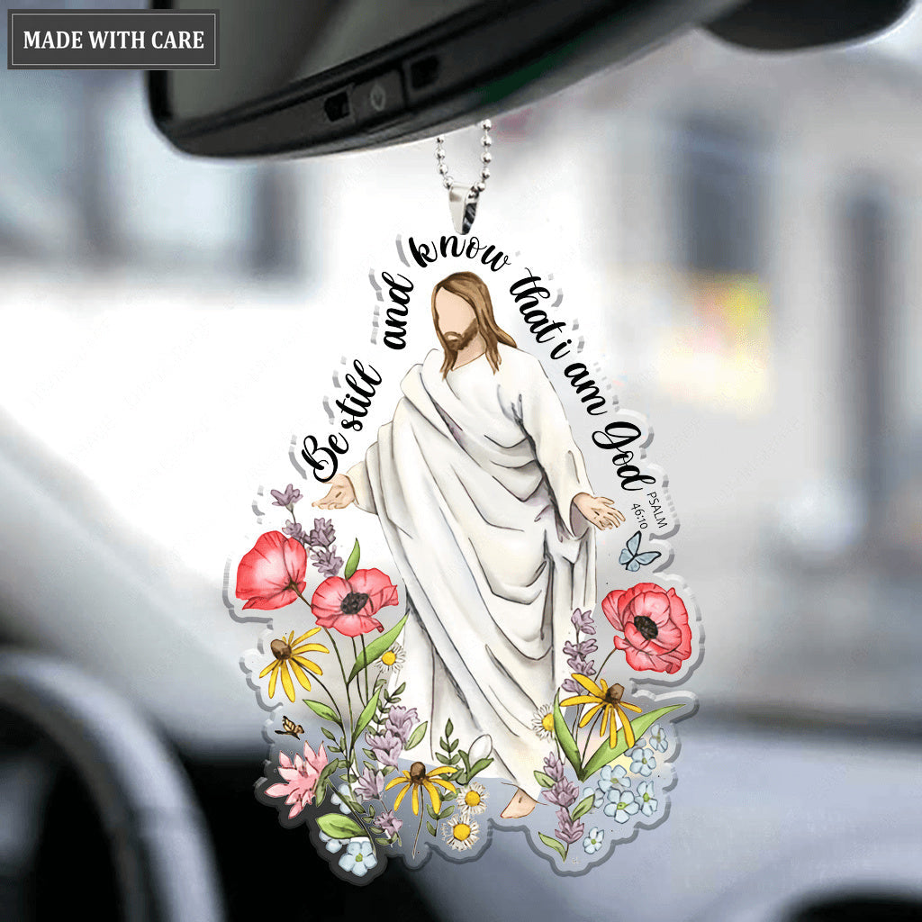 Flowers Around Jesus Be Still Ornament