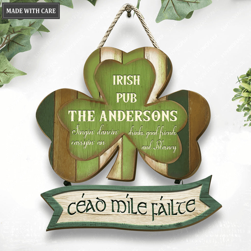 Saint Patrick's Day Irish Pub Customized Shape Wooden Sign