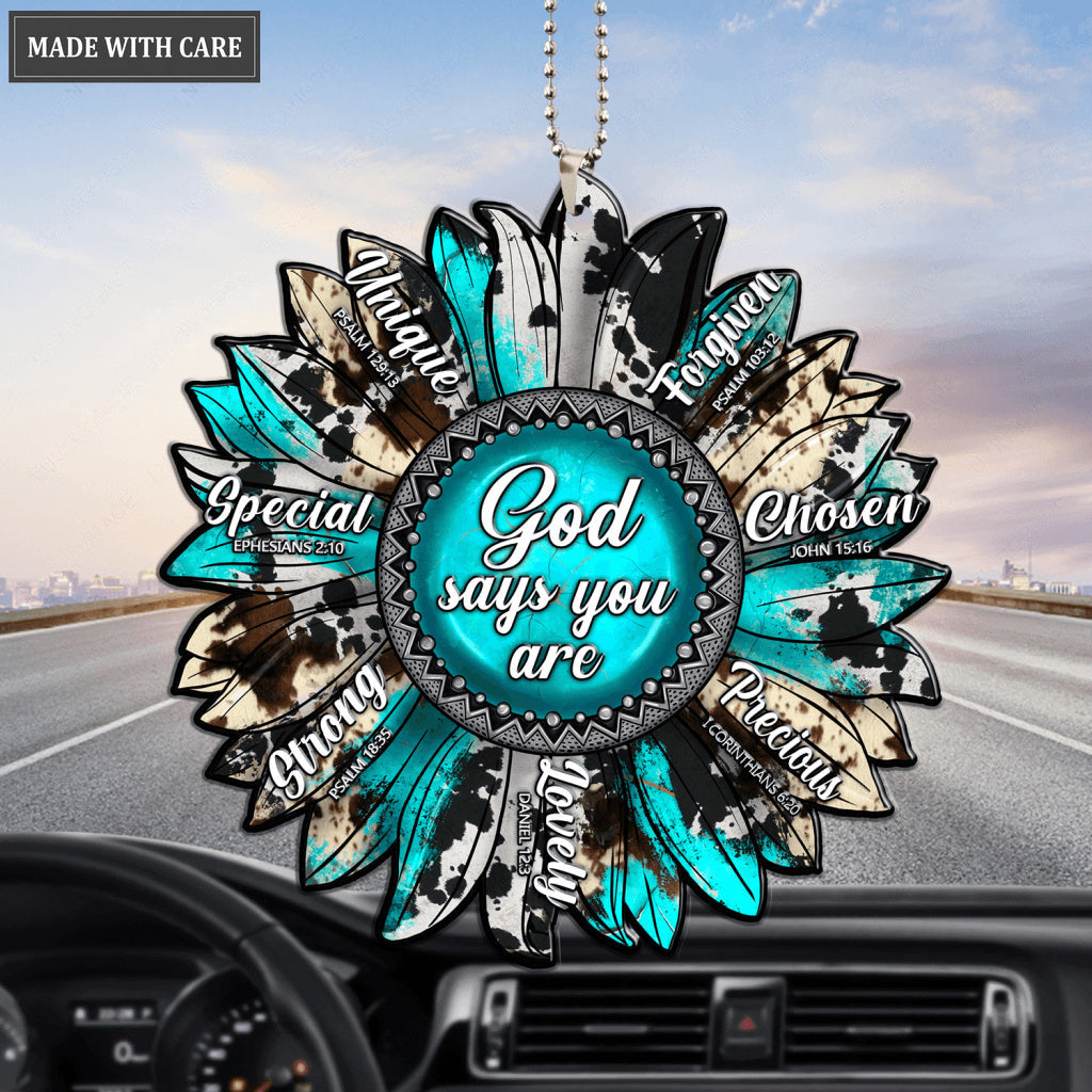 Sunflower Gemstone God Says You Are Ornament